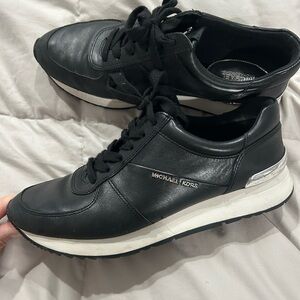 Michael Kors Black and Silver Sole Sneakers